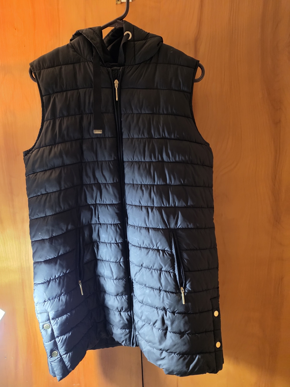 Weatherproof Black Quilted Hooded Vest